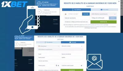 como criar conta 1xBet moçambique