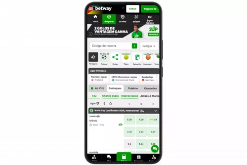 Imagem que mostra a plataforma mobile da Betway