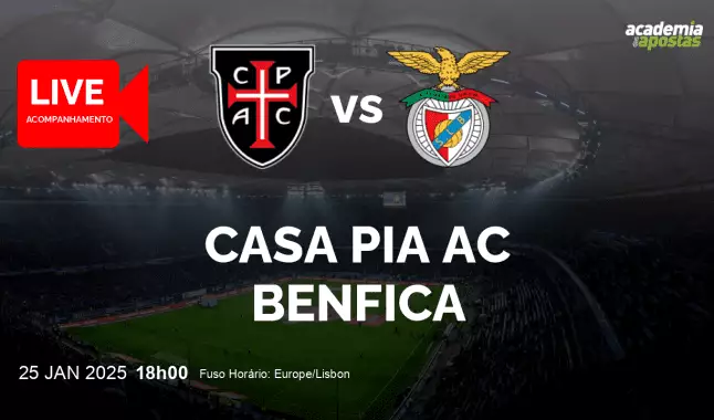 Casa Pia AC Benfica livestream | Liga Portugal Betclic | 25 January 2025