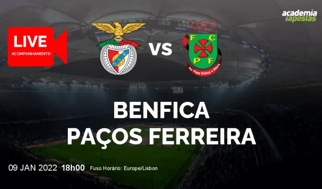 Benfica FC Paços Ferreira livestream | Liga Portugal Betclic | 09 January 2022