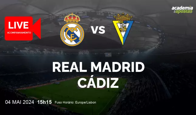 Real Madrid Cádiz livestream | Primera División | 04 May 2024