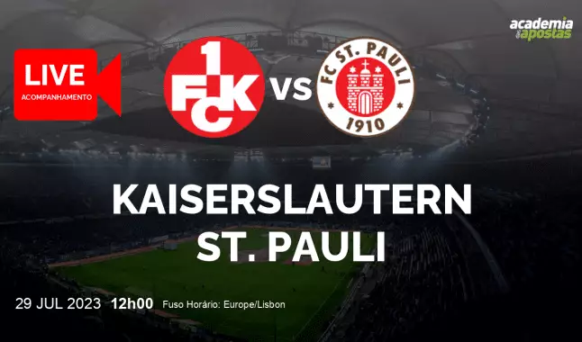 Kaiserslautern St. Pauli livestream | 2. Bundesliga | 29 July 2023
