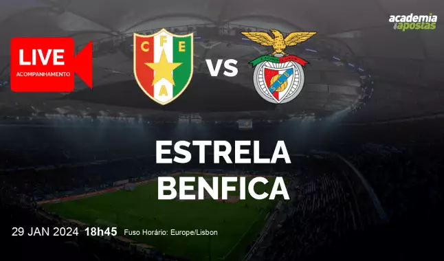 Estrela Benfica livestream | Liga Portugal Betclic | 29 January 2024