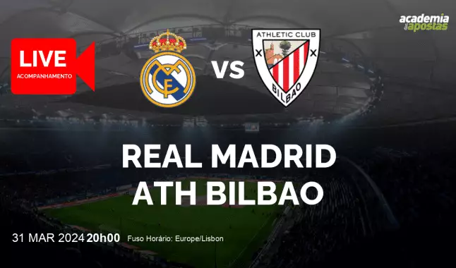 Real Madrid Ath Bilbao livestream | Primera División | 31 March 2024