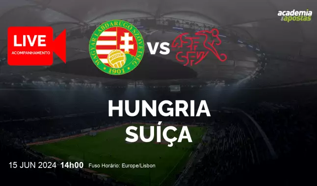 Hungria Suíça livestream | Campeonato Europeu | 15 June 2024