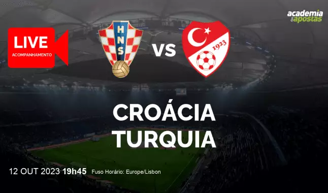 Croácia Turquia livestream | Qualificação para o Campeonato Europeu | 12 October 2023