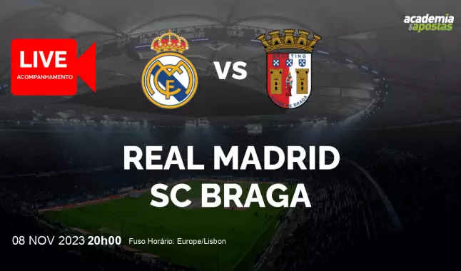 Real Madrid SC Braga livestream | UEFA Champions League | 08 November 2023