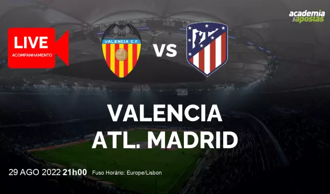 Valencia Atl. Madrid livestream | Primera División | 29 August 2022