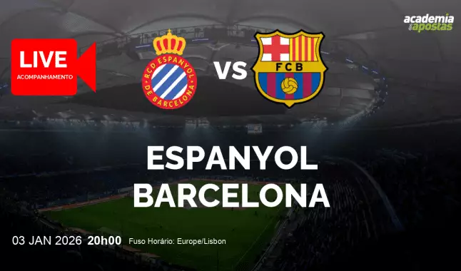 Espanyol Barcelona livestream | Primera División | 03 January 2026