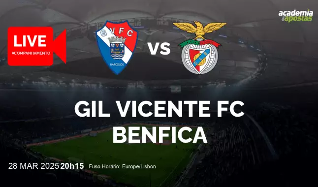 Gil Vicente FC Benfica livestream | Liga Portugal Betclic | 28 March 2025