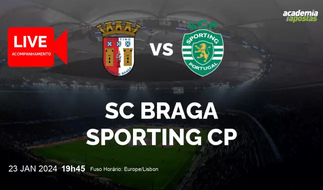 SC Braga Sporting CP livestream | Taça da Liga | 23 January 2024