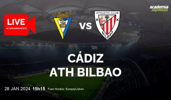 Cádiz Ath Bilbao livestream | Primera División | 28 January 2024