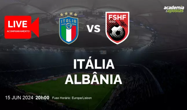 Itália Albânia livestream | Campeonato Europeu | 15 June 2024