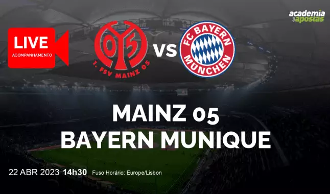 Mainz 05 Bayern Munique livestream | Bundesliga | 22 April 2023
