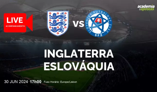 Inglaterra Eslováquia livestream | Campeonato Europeu | 30 June 2024