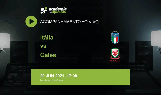 Itália Gales livestream | Campeonato Europeu | 20 June 2021