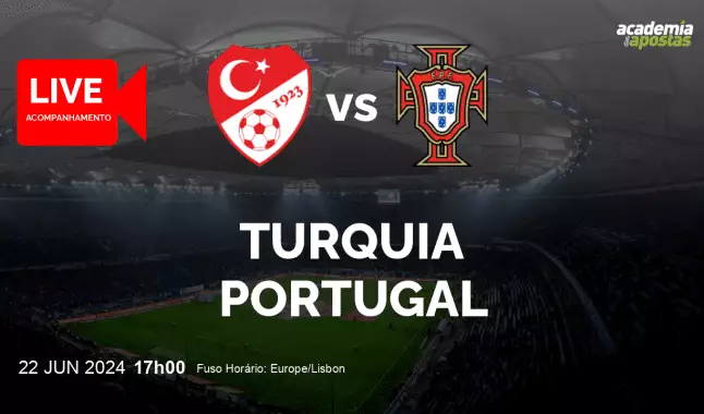 Turquia Portugal livestream | Campeonato Europeu | 22 June 2024