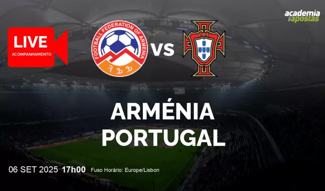 Arménia Portugal livestream | WC Qualification Europe | 06 September 2025
