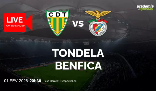 Tondela Benfica livestream | Liga Portugal Betclic | 01 February 2026