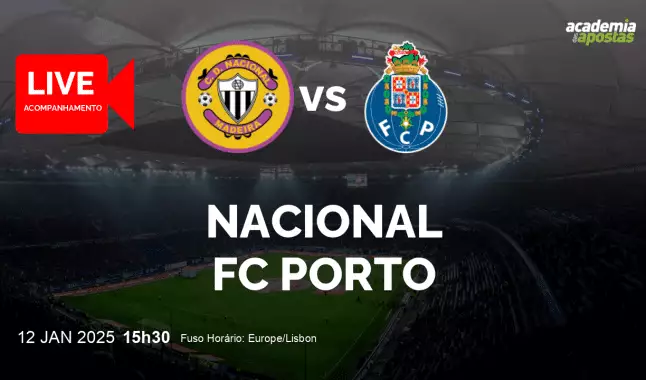 Nacional FC Porto livestream | Liga Portugal Betclic | 12 January 2025