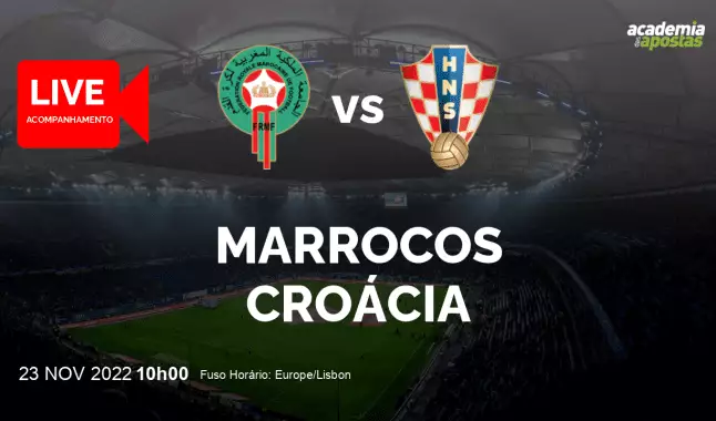 Marrocos Croácia livestream | Mundial | 23 November 2022