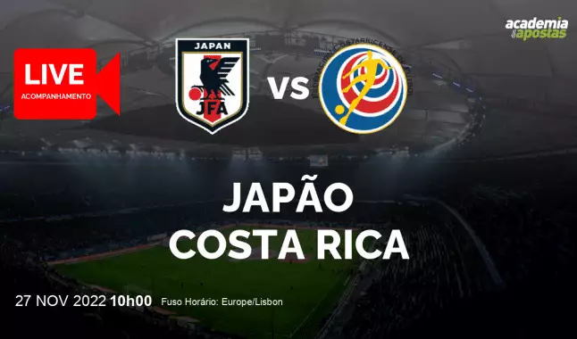 Japão Costa Rica livestream | Mundial | 27 November 2022