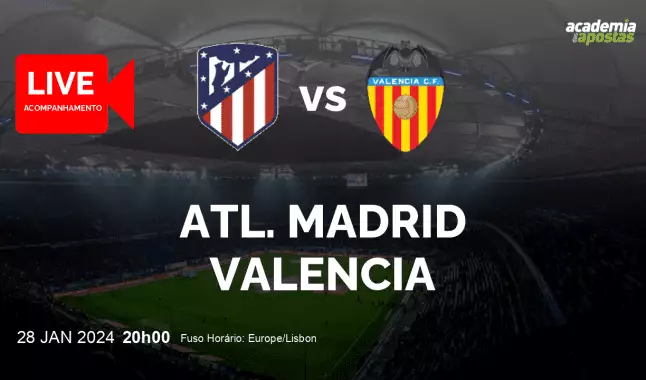 Atl. Madrid Valencia livestream | Primera División | 28 January 2024