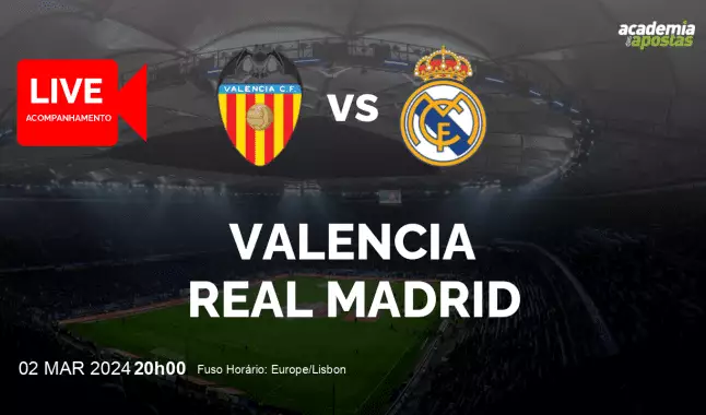 Valencia Real Madrid livestream | Primera División | 02 March 2024
