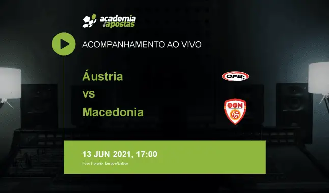 Áustria Macedonia livestream | Campeonato Europeu | 13 June 2021