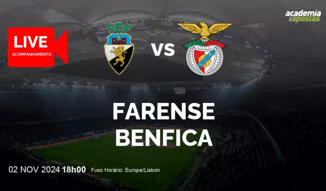 Farense Benfica livestream | Liga Portugal Betclic | 02 November 2024