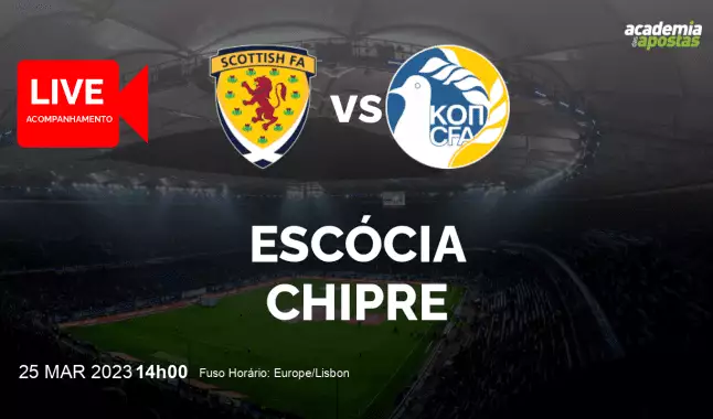 Escócia Chipre livestream | Qualificação para o Campeonato Europeu | 25 March 2023