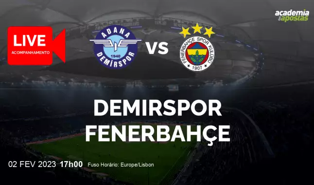 Demirspor Fenerbahçe livestream | Super Liga | 02 February 2023