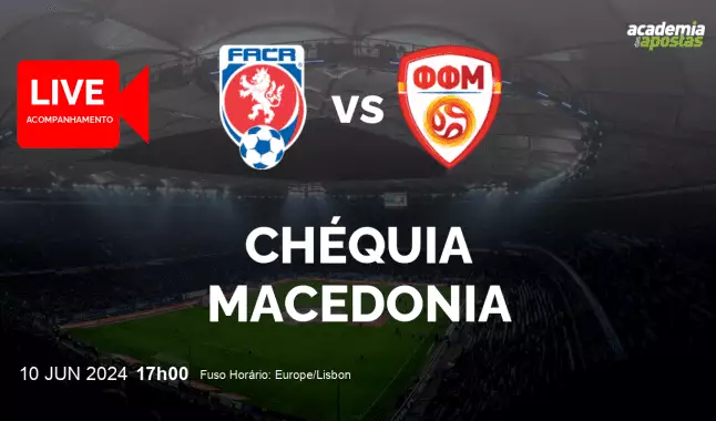 Chéquia Macedonia livestream | Amigáveis | 10 June 2024