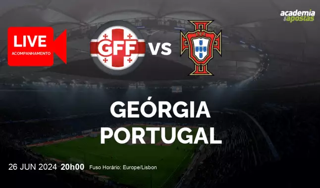 Geórgia Portugal livestream | Campeonato Europeu | 26 June 2024