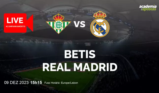 Betis Real Madrid livestream | Primera División | 09 December 2023