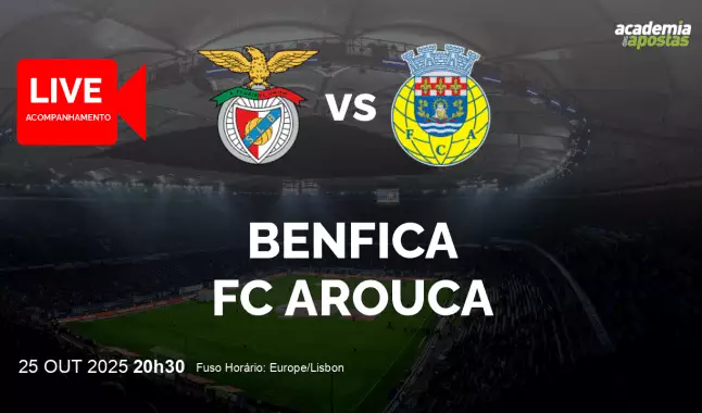 Benfica FC Arouca livestream | Liga Portugal Betclic | 25 October 2025