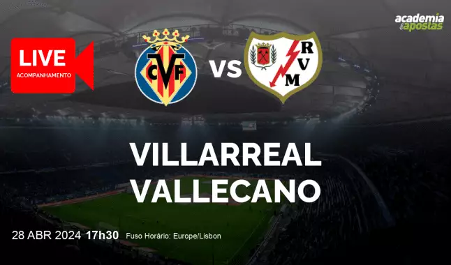 Villarreal Vallecano livestream | Primera División | 28 April 2024