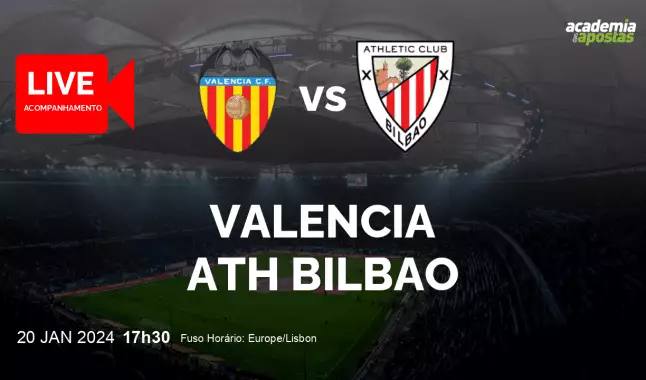 Valencia Ath Bilbao livestream | Primera División | 20 January 2024