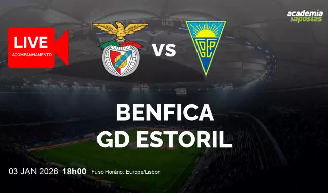 Benfica GD Estoril livestream | Liga Portugal Betclic | 03 January 2026