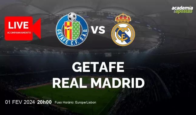 Getafe Real Madrid livestream | Primera División | 01 February 2024
