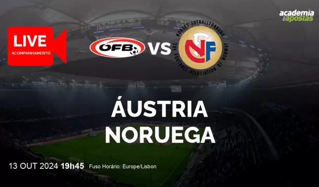 Áustria Noruega livestream | UEFA Nations League | 13 October 2024